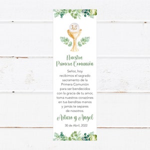 Printable First Communion Bookmarks for Girls or Boys, English or ...