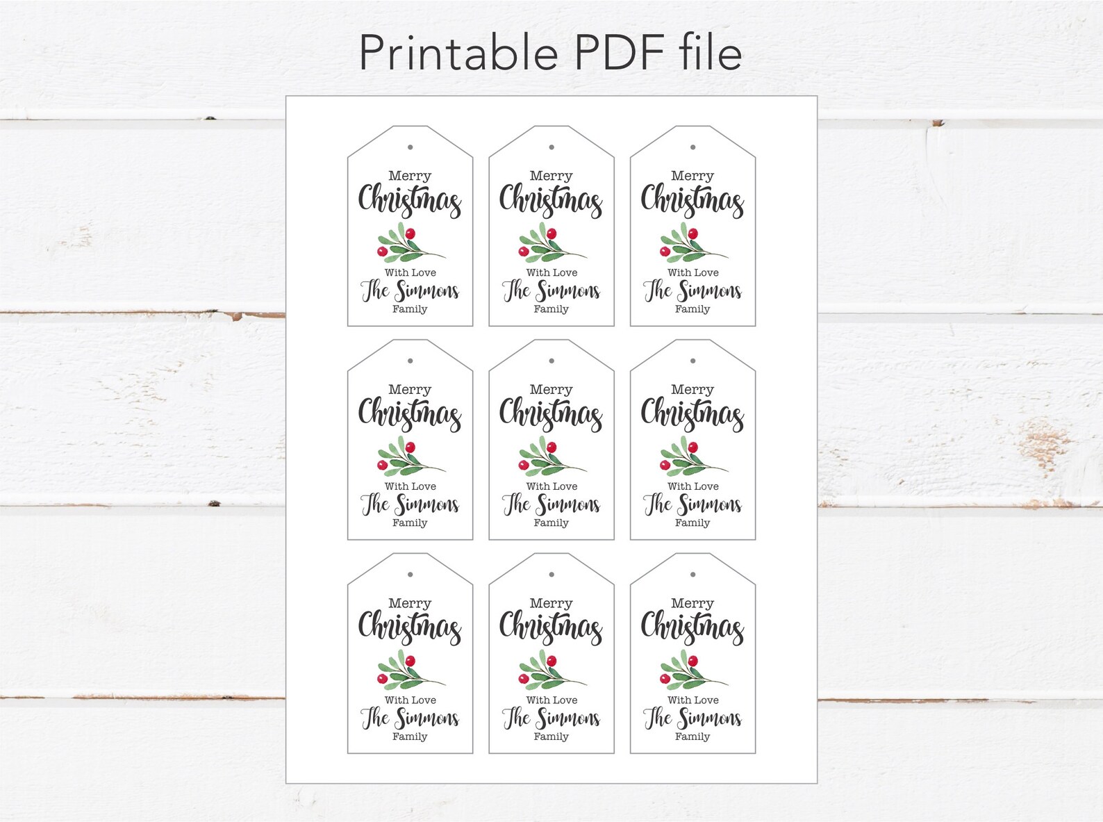 Personalized Christmas Gift Tags Printable Christmas Gift - Etsy