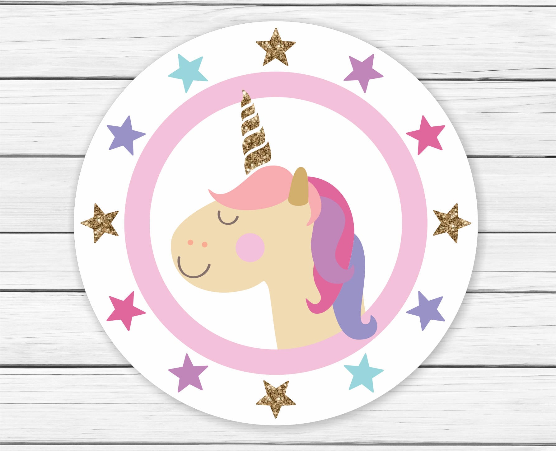 printable unicorn birthday cupcake toppers