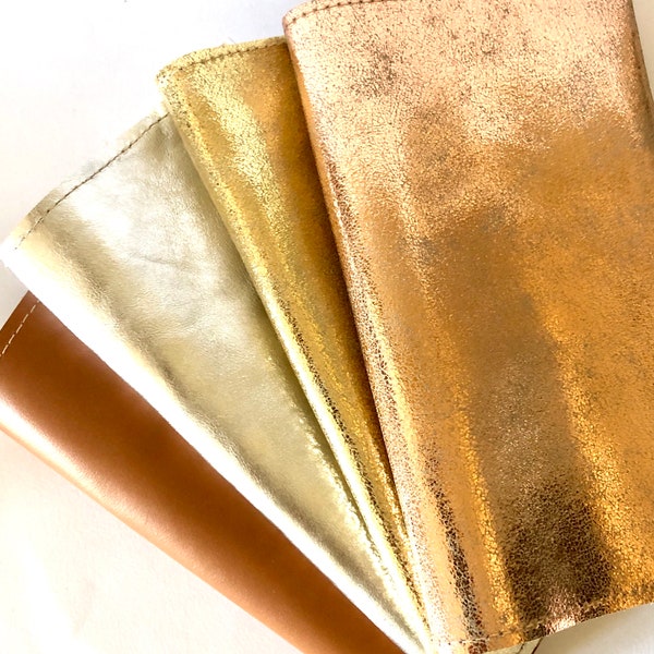 Gold Leather check book cover checkbook protection stylish original gift for her personalised stocking gift secret santa monogram check book