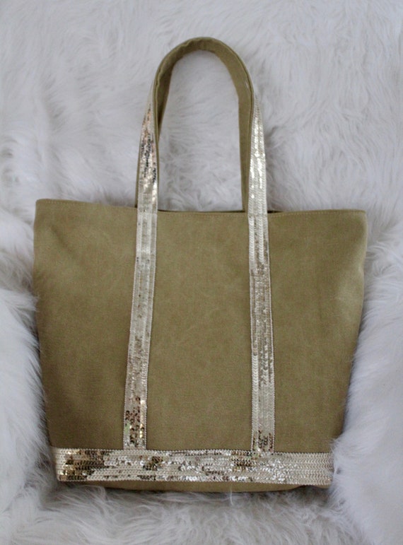 Bolsa mano caqui lentejuelas de bolso verde o pálido