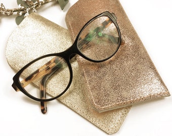 Étui à lunettes cuir véritable, Housse de lunettes en cuir, Étui lunettes luxe en cuir, Porte-lunettes en cuir souple, cadeau grand-mère