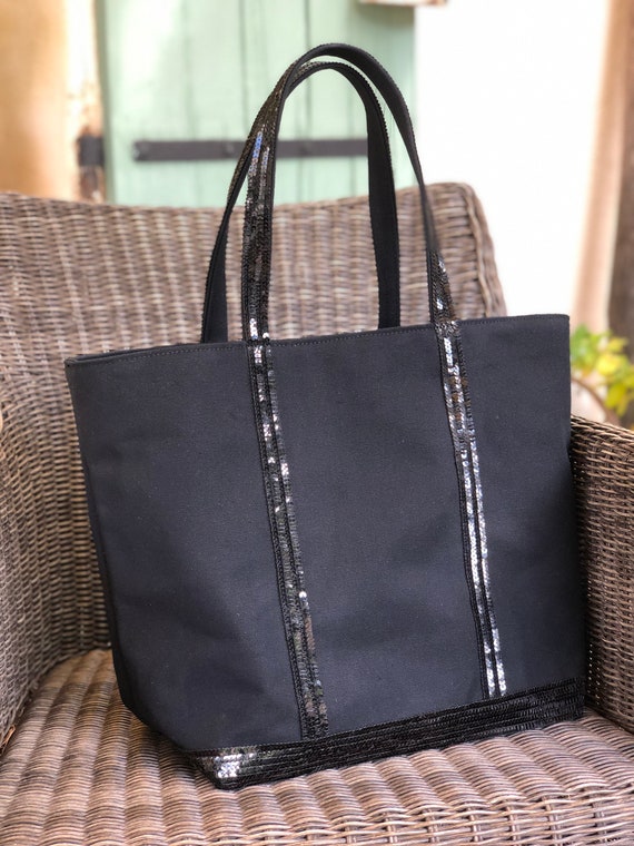 Chic Black Glitter Tote Bag High end Fashion Bag Trendy Glitter Bag Exclusive Black Tote Bag Etsy Canada