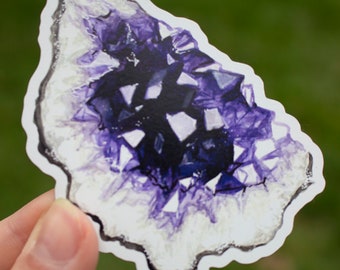 Watercolor Amythest Geode Magnet, Fridge Magnet, Art Magnet, Locker Magnet, Refrigerator Magnet, Car Magnet