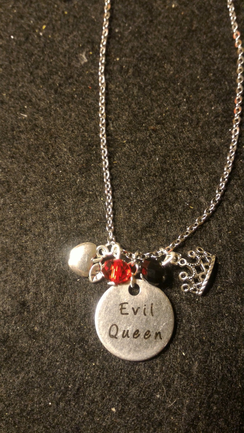 Evil Queen Necklace evil Queen Stamped Necklace Etsy UK
