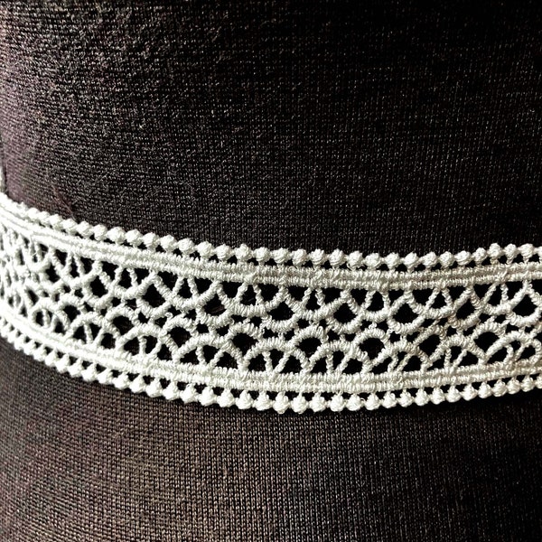 Ceinture en guipure de coton, tissu ajouré, accessoire de mariée