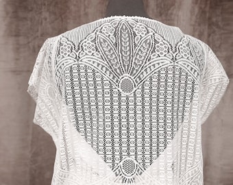 Bridal lace top "Odissi" with short sleeves