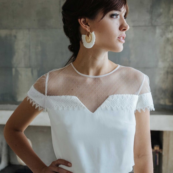 Wedding top with lace "Cumbia"