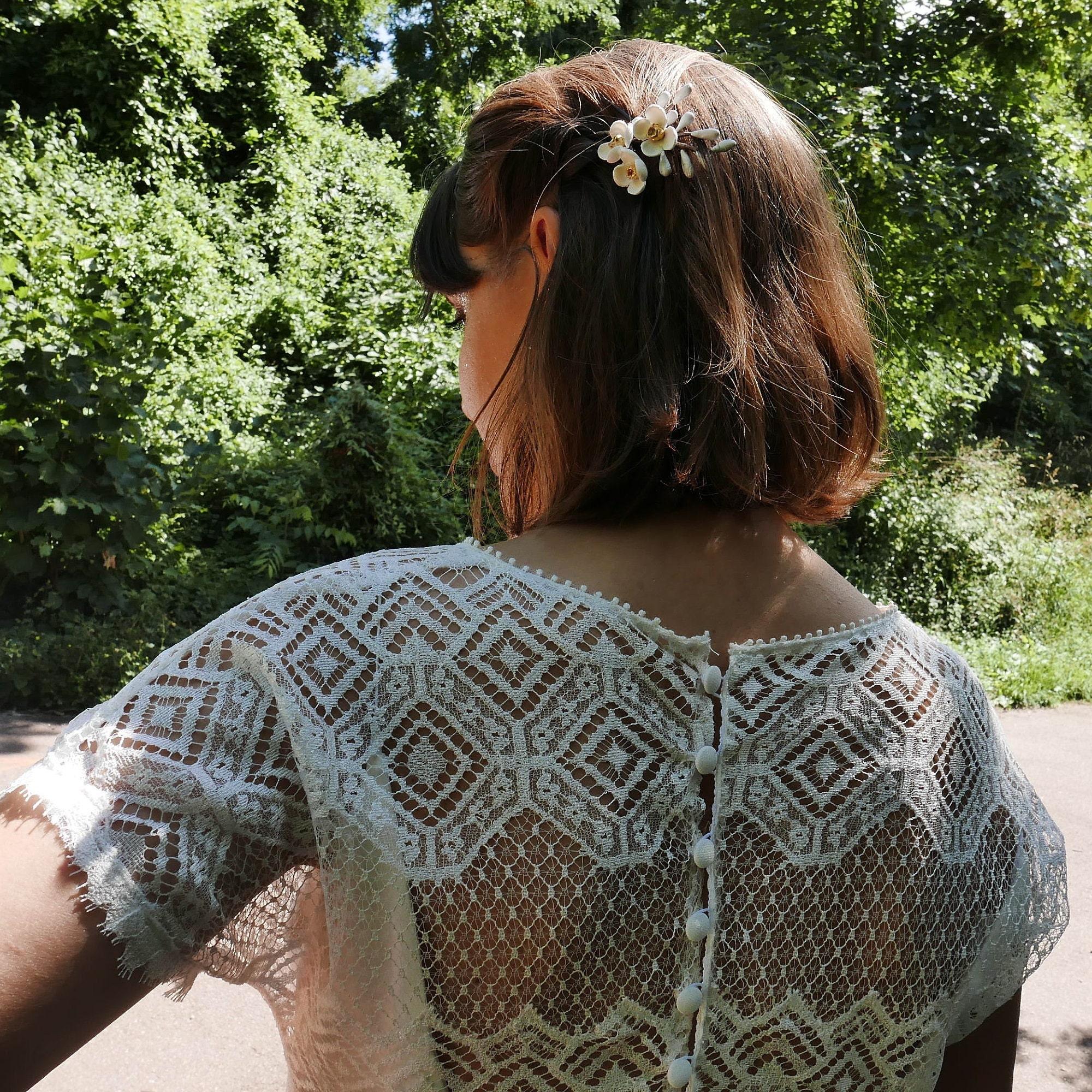 Dentelle Applique Floral Broderie Patchs Couture Tissu Mariage Robe De Mariée