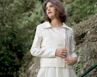 Wedding Ivory silk jacquard jacket