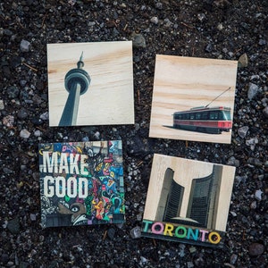 Make Good Toronto Themed - Wood Coasters