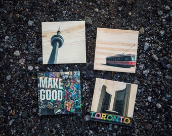 Make Good Toronto Themed - Wood Coasters