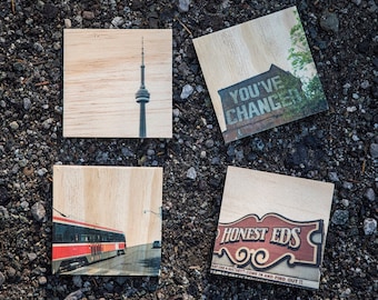 Honest Ed's Toronto Themed - Wood coasters