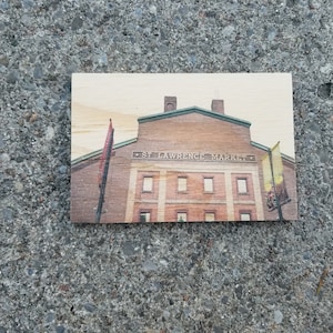 Carte postale en bois du marché Du Saint-Laurent