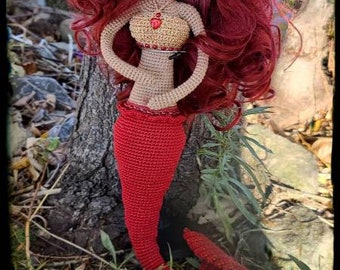 Doll,Mermaid, LISA Mermaid, Crochet Mermaid, 100% Handmade,  Crochet And Embroidery,  20 inches,  Ready To Ship