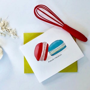 Français Carte Macaron - Chef - Macarons - Pâtisserie - Amateur de biscuits - Cartes de vœux - Chef pâtissier - Pâtisseries - Cartes de Noël - Cartes vierges