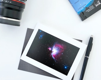 Orion Nebula Greeting Card - Eclipse - Photography - Handmade - Observatory - Astronomy - Astrophotography - Stars - Telescope - Space