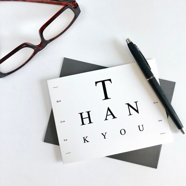 Eye Doctor Thank You Card - Surgery - Eye Test - Glasses - Optometrist - Optometry  - National Doctors Day - Medical Theme - Eye Doctor