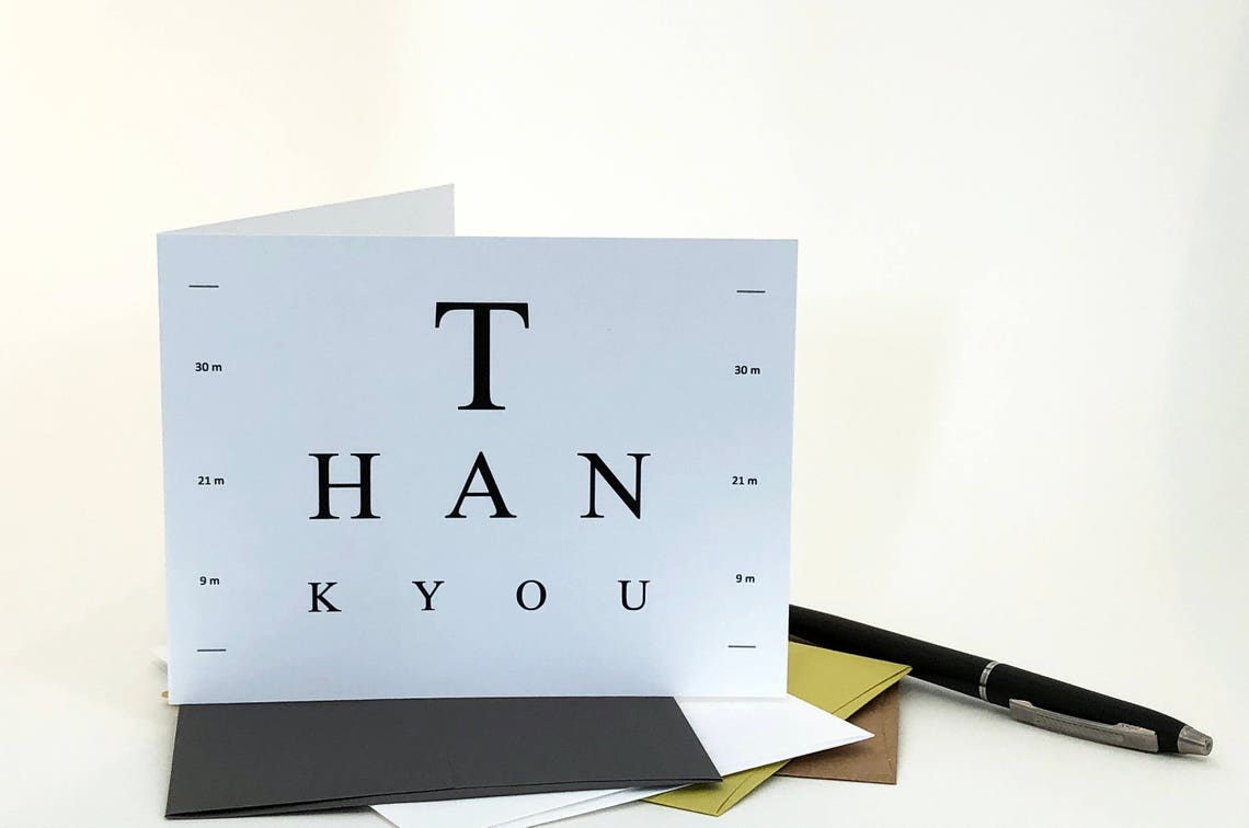 Eye Doctor Thank You Card Surgery Eye Test Glasses Etsy