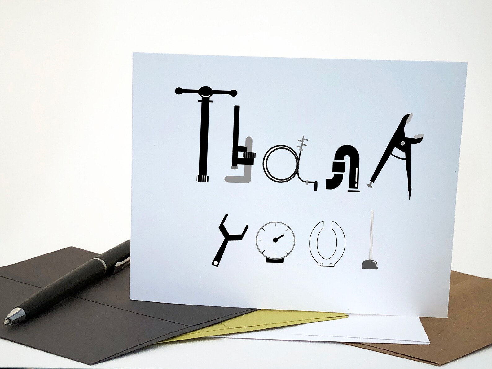 Plumber Thank You Card Plumbing Pipefitter Steamfitter Water Repair