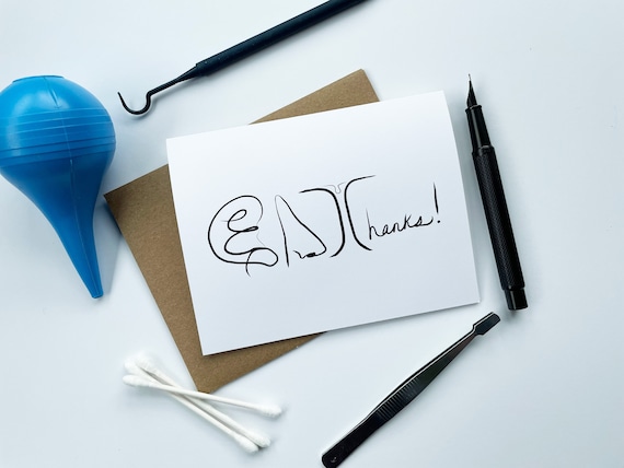 Ear Nose Throat Thank You Card ENT Doctor Allergies | Etsy