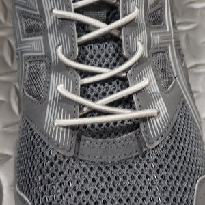 Grey / Silver NO TIE Indestructible Shock Cord Locking Elastic Shoe Laces Running Work Boots Hiking Running Kid Adult Sneaker Rugged Gym