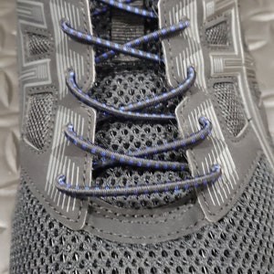 Thin Blue Line NO TIE Indestructible Shock Cord Locking Elastic Shoe Laces Running Work Boots Hiking Running Kid Adult Sneaker Rugged Police
