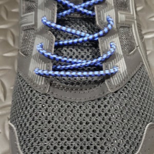 Blue & Black NO TIE Indestructible Shock Cord Locking Elastic Shoe Laces Running Work Boots Hiking Running Kid Adult Sneaker Rugged