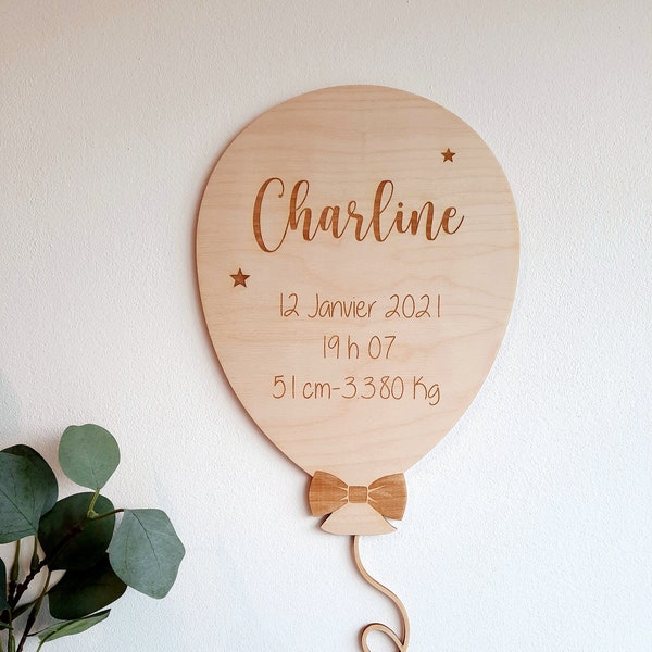 Personalized balloon - Baby/child's room wall decoration - birth gift