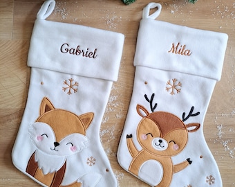 Grande chaussette de Noël personnalisée / Botte de Noël prénom