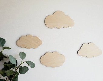 Wooden wall decorations for baby's room, sky and cloud theme