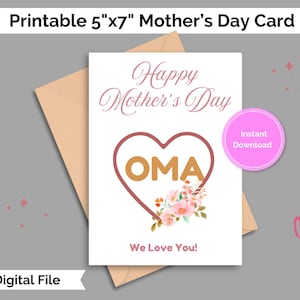 Tarjeta del Día de la Madre Feliz Día de la Madre OMA Tarjeta de la Abuela Alemana