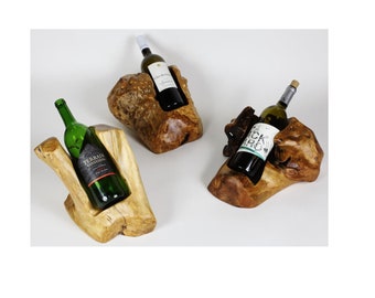 Special Christmas Day Gifts Handmade natural wood Carved artistic fir root single bottle wine holder wooden wine rack...