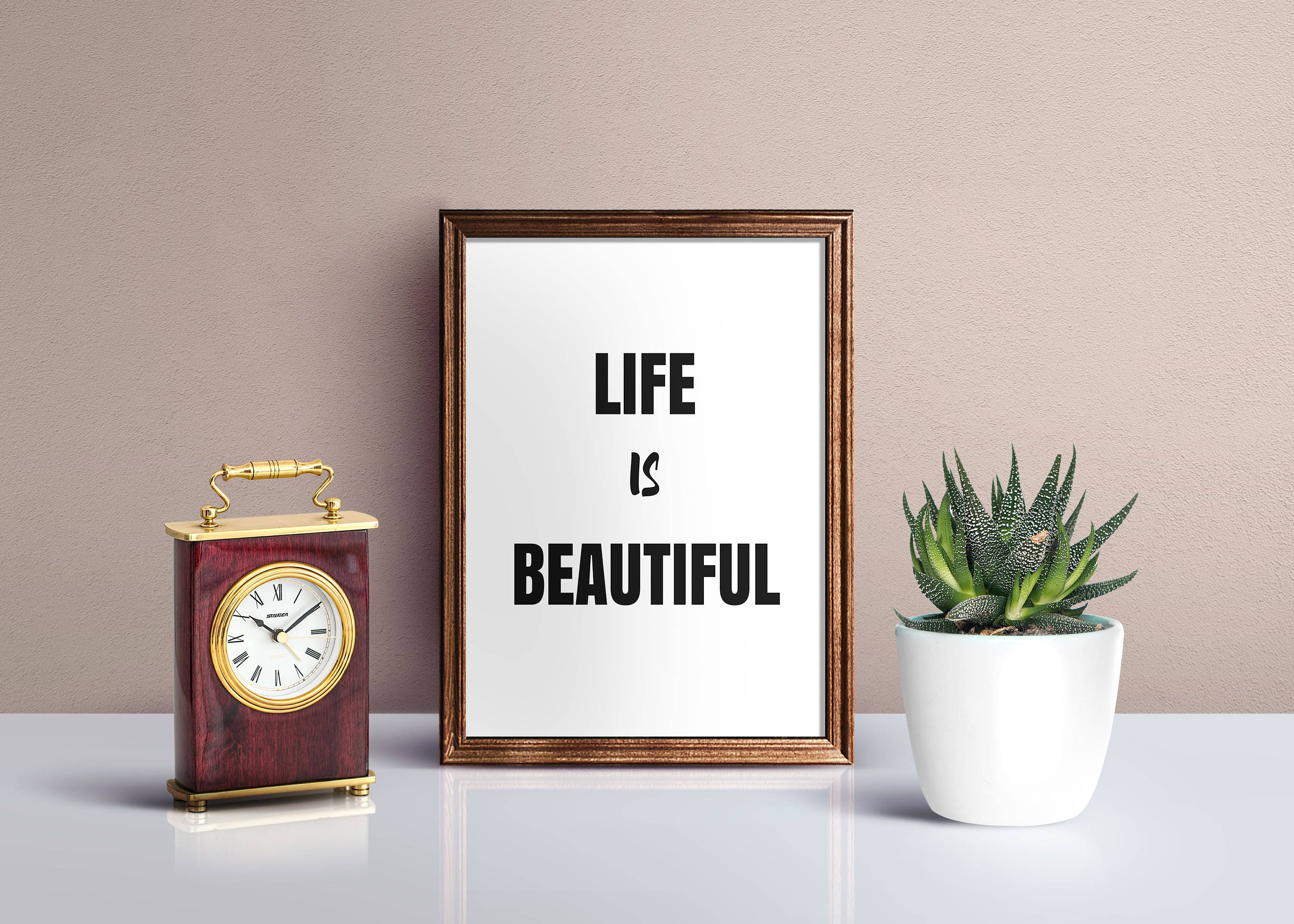 Life is Beautiful wall Art Typography Print Motivational Etsy
