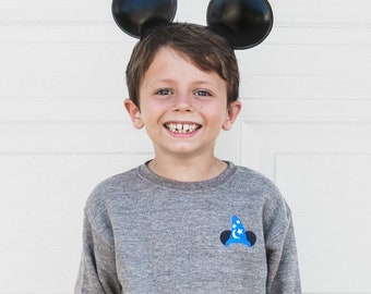 Mickey Wizard Hat Embroidered Sweatshirt • Toddler, Kids + Adult Sizes • Disney World Sweatshirt • Family Disneyland Matching Sweatshirts