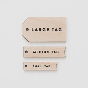 Personalized Laser Engraved Wood + Acrylic Gift Tags • Custom Place Cards • Table Place Setting Names • Gift + Present Wrap Tags