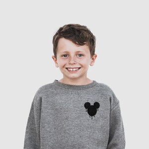 Drippy Mickey Ears Embroidered Disney Sweatshirt, Family Matching Disney World Trip Outfit, Disneyland Sweatshirt Toddlers, Kids and Adults