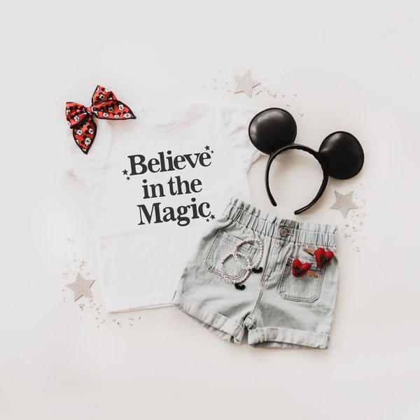 Believe in the Magic Tee, Family Matching Disney Vacation Shirt, First Disney World Trip Outfit, Disneyland Shirt for Baby, Toddler and Kids