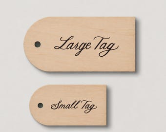 Personalized Wood Gift Tags, Custom Calligraphy Script Engraved Gift Tags, Reusable Wooden Tags, Custom Message Tags, Gift Wrapping Tags