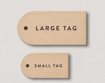 Personalized Wood Gift Tags, Custom Modern Sans Serif Engraved Gift Tags, Reusable Wooden Tags, Custom Message Tags, Gift Wrapping Tags