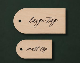 Personalized Christmas Gift Tags, Custom Calligraphy Script Engraved Name Tags, Holiday Wrapping Tags, Wood Gift Tags, Stocking Tags