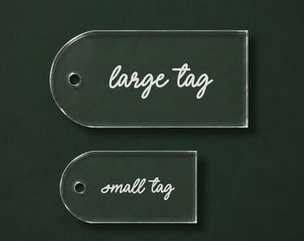 Personalized Christmas Gift Tags, Custom Script Engraved Name Tags, Holiday Wrapping Tags, Acrylic Gift Tags, Stocking Tags