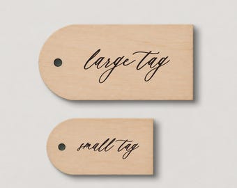 Personalized Wood Gift Tags, Custom Calligraphy Script Engraved Gift Tags, Reusable Wooden Tags, Custom Message Tags, Gift Wrapping Tags