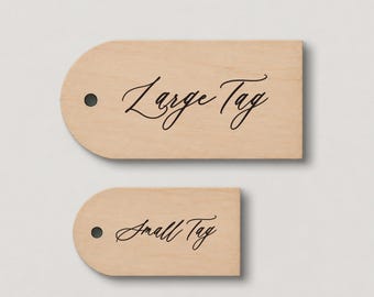 Personalized Wood Gift Tags, Custom Calligraphy Script Engraved Gift Tags, Reusable Wooden Tags, Custom Message Tags, Gift Wrapping Tags