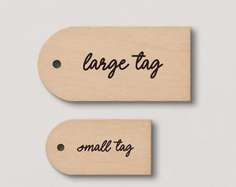 Personalized Wood Gift Tags, Custom Script Engraved Gift Tags, Reusable Wooden Tags, Custom Message Tags, Gift Wrapping Tags