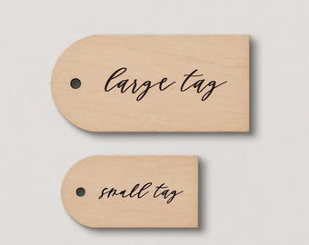 Personalized Wood Gift Tags, Custom Hand Letter Script Engraved Gift Tags, Reusable Wooden Tags, Custom Message Tags, Gift Wrapping Tags