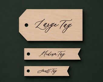 Personalized Christmas Gift Tags, Custom Engraved Name Tags, Holiday Wrapping Tags, Wood Gift Tags, Stocking Tags
