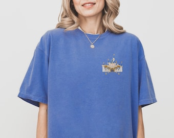 Sleeping Beauty's Castle Embroidered Disney Shirt, Comfort Colors Tee Disneyland, Family Matching Disney Vacation Tee, Disney World Outfit
