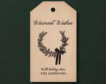 Personalized Christmas Gift Tags, Engraved Wood Gift Tags, Custom Holiday Message Tags, Family Name Tags, Christmas Wrapping Tags