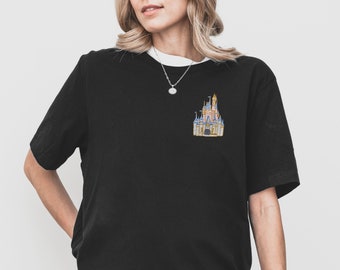 Cinderella's Castle Embroidered Disney Shirt, Family Matching Disney Vacation Tee, Disney World Outfit, Disneyland Shirt for Kids and Adults